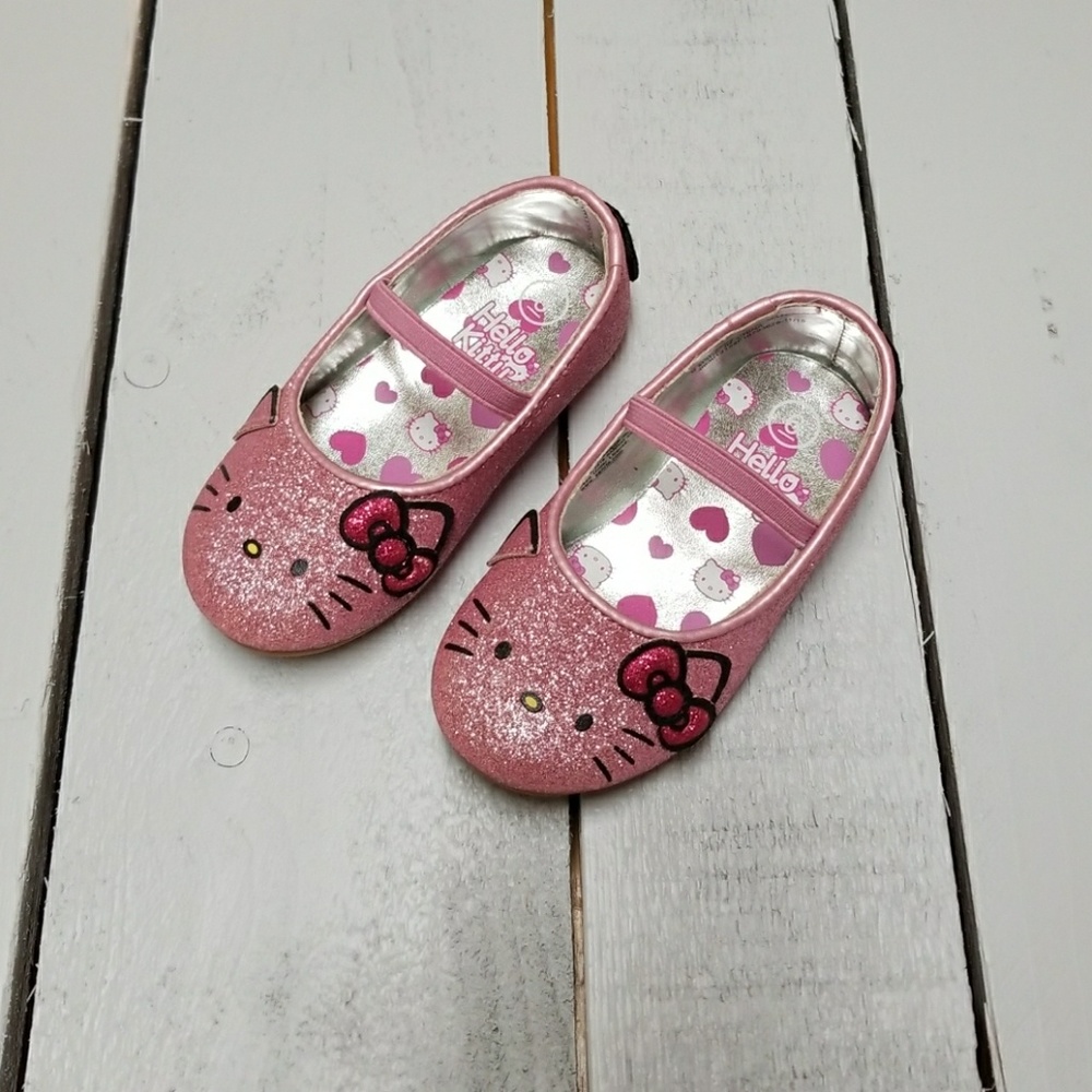 Hello Kitty Pink Glittery Flats Toddler Size 6
